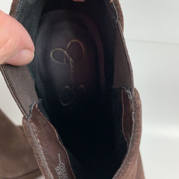 Jessica Simpson Brown Suede Leather wedge platform ankle boots - Picture 10 of 12